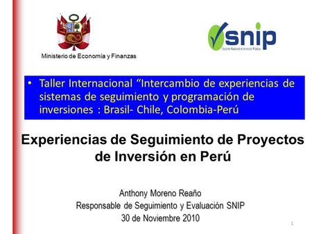 Experiencias de Seguimiento de Proyectos de Inversión en Perú
