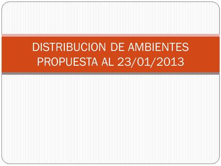 DISTRIBUCION DE AMBIENTES PROPUESTA AL 23/01/2013.