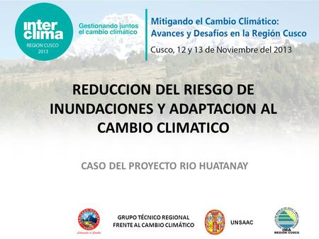 REDUCCION DEL RIESGO DE INUNDACIONES Y ADAPTACION AL CAMBIO CLIMATICO