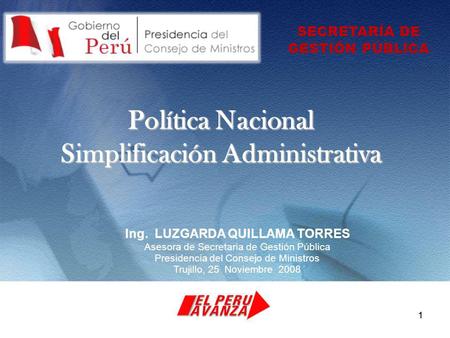 Política Nacional Simplificación Administrativa