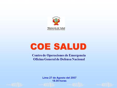 COE SALUD Centro de Operaciones de Emergencia