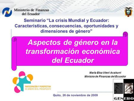 Aspectos de género en la transformación económica del Ecuador