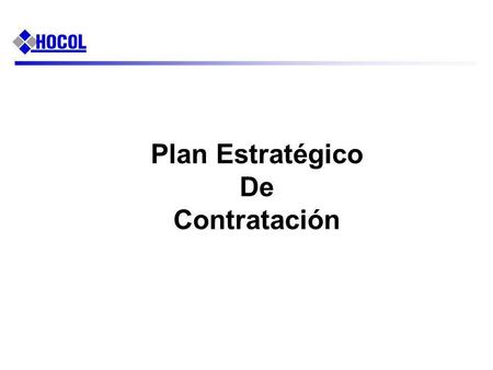Plan Estratégico De Contratación.
