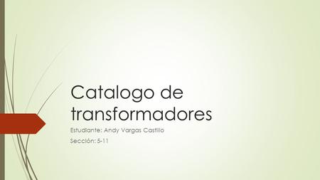 Catalogo de transformadores