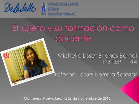 Monterrey, Nuevo León a 26 de noviembre de 2012.  En este escrito reflexivo hablaré sobre los siete saberes necesarios para la educación del futuro,