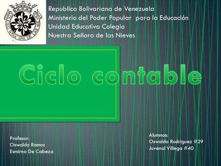 Ciclo contable Republica Bolivariana de Venezuela