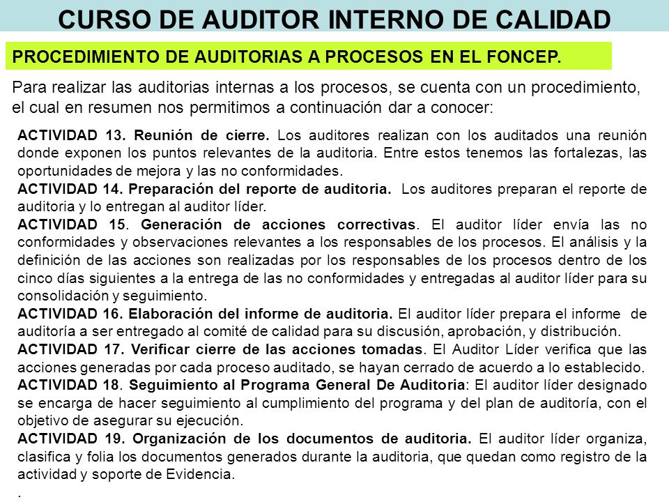 Curso de auditor