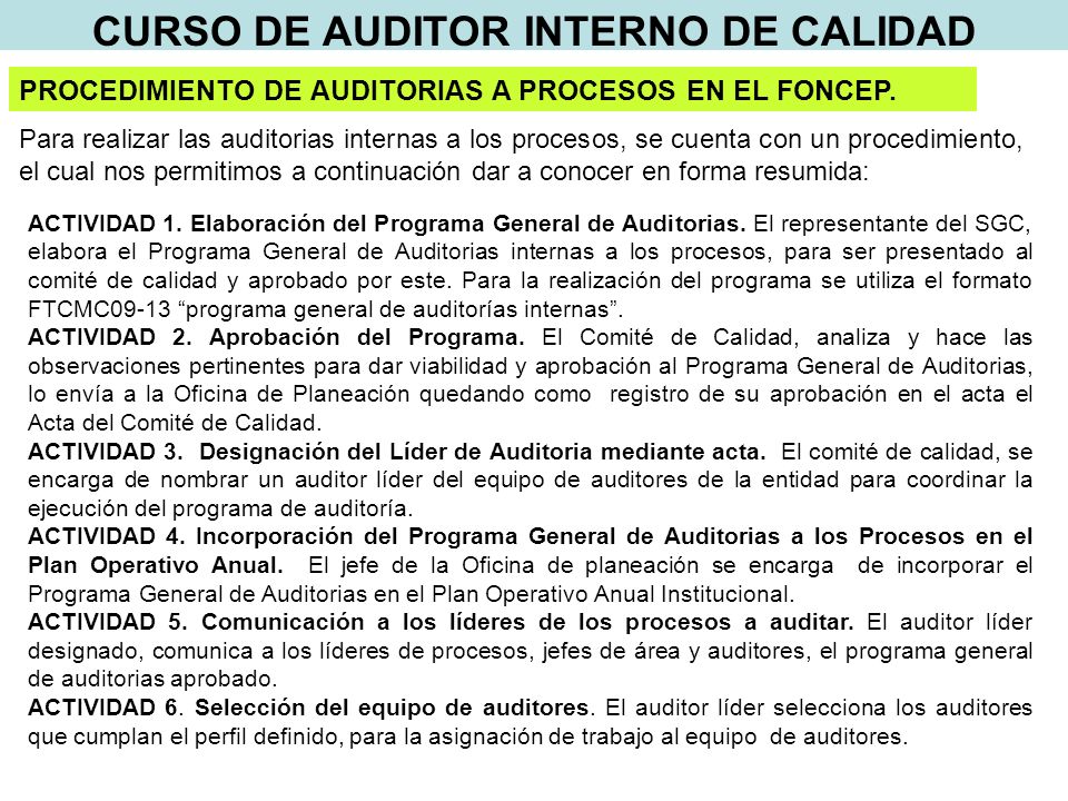 Curso de auditor
