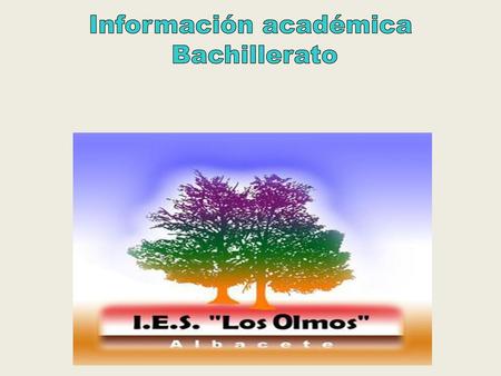 Información académica Bachillerato