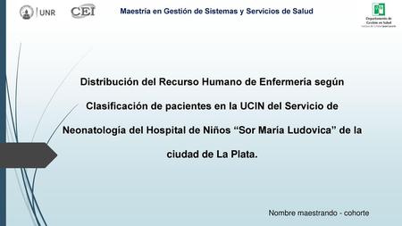 Maestría en Gestión de Sistemas y Servicios de Salud