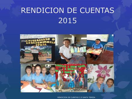 RENDICION DE CUENTAS 2015 CODIGO: 86424