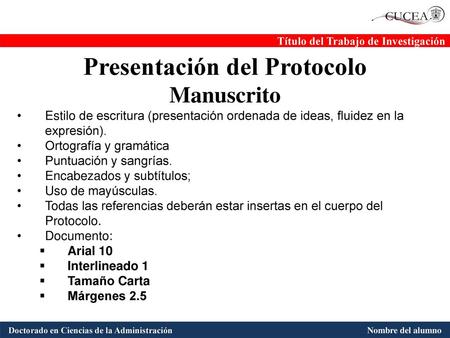 Presentación del Protocolo