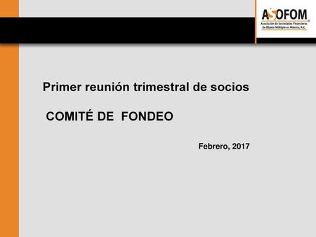 Primer reunión trimestral de socios COMITÉ DE FONDEO