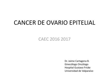 CANCER DE OVARIO EPITELIAL