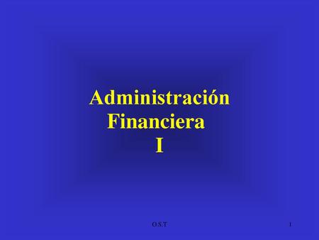 Administración Financiera I