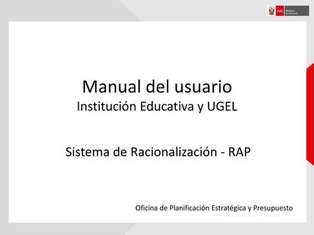 Manual del usuario Institución Educativa y UGEL