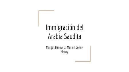 Immigración del Arabia Saudita
