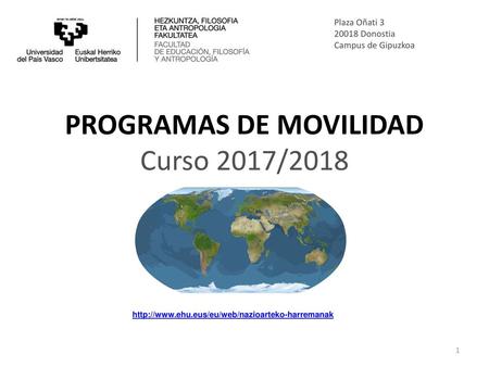 PROGRAMAS DE MOVILIDAD Curso 2017/2018