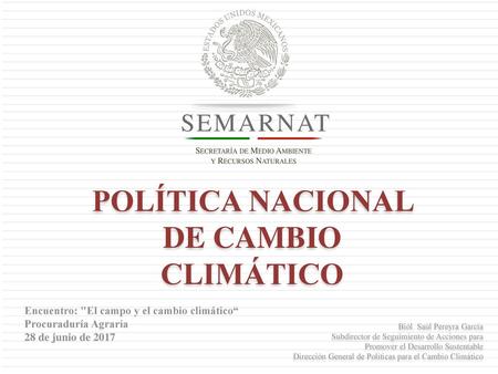 POLÍTICA NACIONAL DE CAMBIO CLIMÁTICO