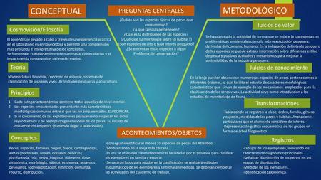 CONCEPTUAL METODOLÓGICO PREGUNTAS CENTRALES ACONTECIMIENTOS/OBJETOS