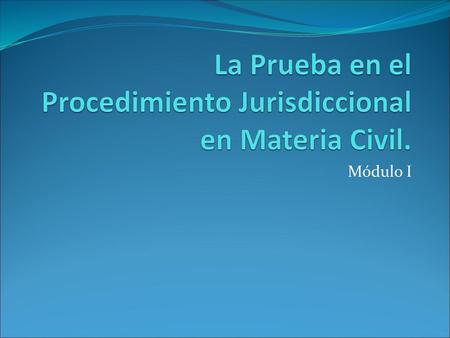 La Prueba en el Procedimiento Jurisdiccional en Materia Civil.
