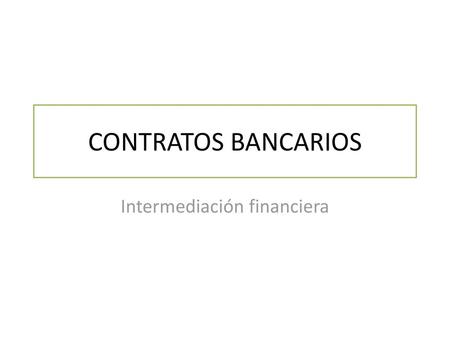 Intermediación financiera