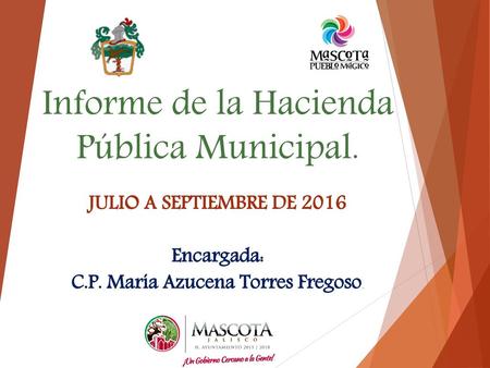 Informe de la Hacienda Pública Municipal.