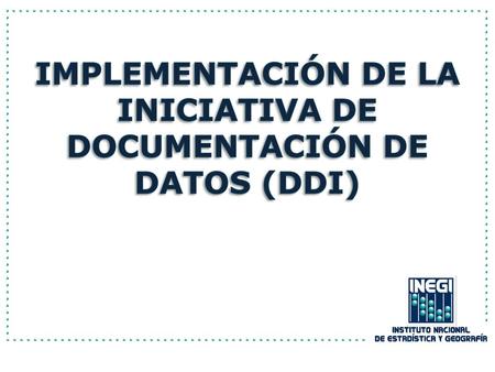 Implementación de la Iniciativa de documentación de datos (DDI)