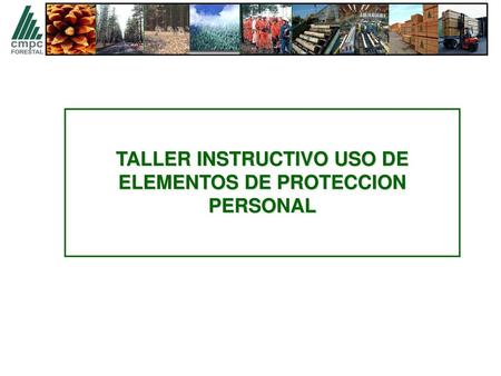 TALLER INSTRUCTIVO USO DE ELEMENTOS DE PROTECCION PERSONAL