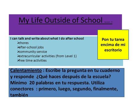 My Life Outside of School leccion -5