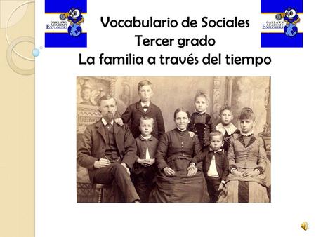 Vocabulario de Sociales Tercer grado La familia a través del tiempo.
