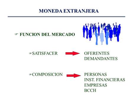 MONEDA EXTRANJERA FUNCION DEL MERCADO SATISFACER OFERENTES DEMANDANTES