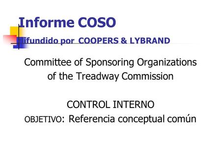 Informe COSO difundido por COOPERS & LYBRAND