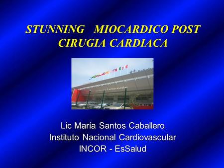 STUNNING MIOCARDICO POST CIRUGIA CARDIACA