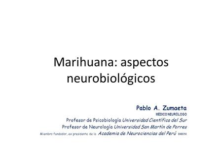 Marihuana: aspectos neurobiológicos