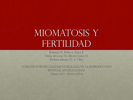 MIOMATOSIS y fertilidad