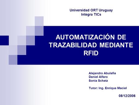 AUTOMATIZACIÓN DE TRAZABILIDAD MEDIANTE RFID