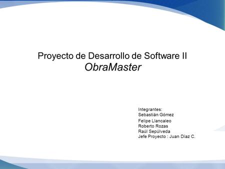 Proyecto de Desarrollo de Software II ObraMaster