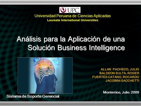 Análisis para la Aplicación de una Solución Business Intelligence
