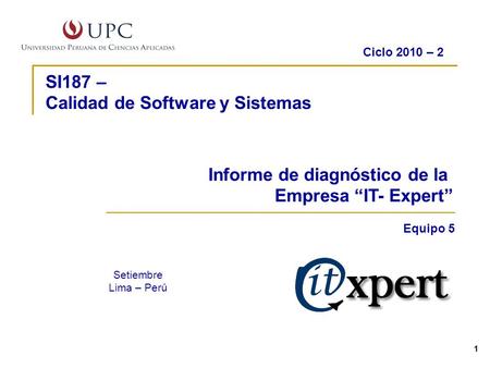 SI187 – Calidad de Software y Sistemas