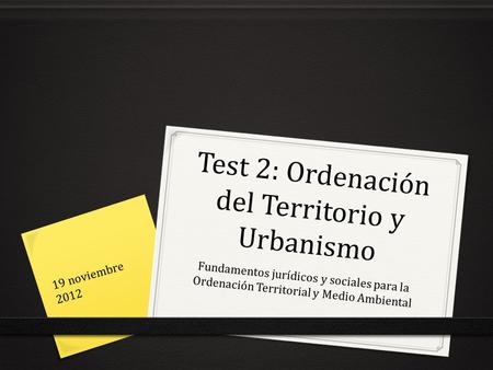 Test 2: Ordenación del Territorio y Urbanismo
