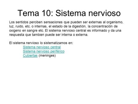 Tema 10: Sistema nervioso