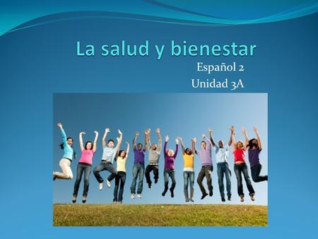 La salud y bienestar Español 2 Unidad 3A.