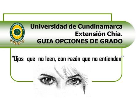 Universidad de Cundinamarca Extensión Chía. GUIA OPCIONES DE GRADO