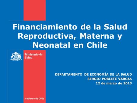 Financiamiento de la Salud Reproductiva, Materna y Neonatal en Chile