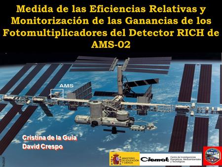 Medida de las Eficiencias Relativas y Monitorización de las Ganancias de los Fotomultiplicadores del Detector RICH de AMS-02 Experimento AMS significa.