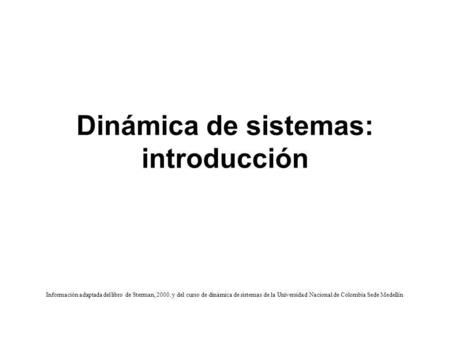Dinámica de sistemas: introducción