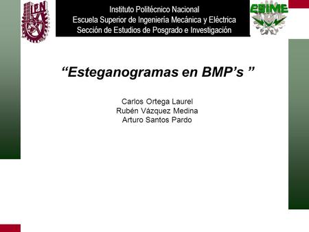 “Esteganogramas en BMP’s ”