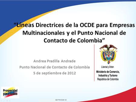 Andrea Pradilla Andrade Punto Nacional de Contacto de Colombia