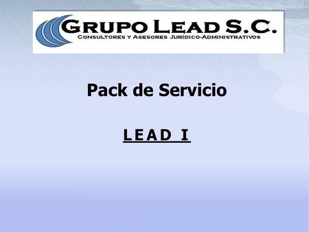 Pack de Servicio LEAD I. Servicio diseñado para clientes con un perfil bajo de consumo en Consultoría y Asesoría Jurídico-Administrativa; ofrece servicios.